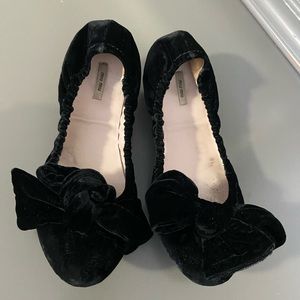 Miu miu Prada black velvet flats 6.5